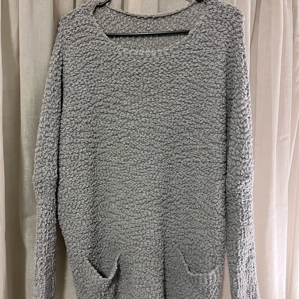 Gray Wool Oversized Pullover